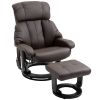 Massage Recliner Chair with Ottoman, 360° Swivel, 10-Point Vibration, Remote Control, Plush Comfort, Brown