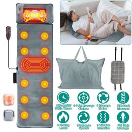 Full Body Massage Mat with Neck Kneading Massager - 10 Targeted Points + 3-Level Lumbar Heating, 9 Vibration Modes/9 Speeds