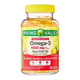 Spring Valley Proactive Support Omega-3 from Fish Oil Dietary Supplement; 1000 mg; 60 Count