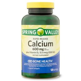 Spring Valley Rapid-Release Calcium; Dietary Supplement; 600 mg; 120 Count