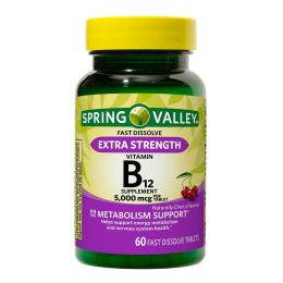 Spring Valley Extra Strength Vitamin B12 Fast Dissolve Tablets; 5000 mcg; 60 Count