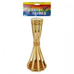 Bamboo Table Top Torch With Glass Votive And Candle (pack of 12)