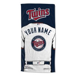 [Personalization Only] OFFICIAL MLB Jersey Personalized Beach Towel - Minnesota Twins