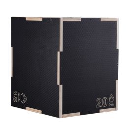 3 in 1 Plyometric Jump Box, 20/18/16 Inch Wooden Plyo Box, Platform & Jumping Agility Box