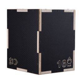 3 in 1 Plyometric Jump Box, 16/14/12 Inch Wooden Plyo Box, Platform & Jumping Agility Box