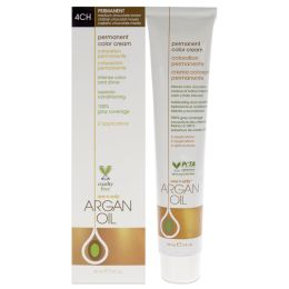 Argan Oil Permanent Color Cream - 4CH Medium Chocolate Brown by One n Only for Unisex - 3 oz Hair Color