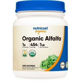 Nutricost Organic Alfalfa Powder 1LB - Non-GMO, Gluten Free, Supplement