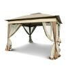 Outdoor 11x 11Ft Pop Up Gazebo Canopy With Removable Zipper Netting,2-Tier Soft Top Event Tent,Suitable For Patio Backyard Garden Camping Area