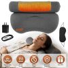 USB Heated Neck Pillow Zero Pressure Memory Foam Cervical Neck Pillow Heated Bed Pillow with Eye Mask Adapter for Pain Relief