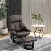 Massage Recliner Chair with Ottoman, 360° Swivel, 10-Point Vibration, Remote Control, Plush Comfort, Brown