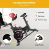 Black Stationary Bikes for Home Spin Indoor Exercise Bike with LCD Monitor and Comfortable Seat Cushion for Home Gym Cardio Fitness Training