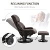 Massage Recliner Chair with Ottoman, 360° Swivel, 10-Point Vibration, Remote Control, Plush Comfort, Brown