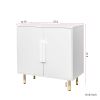 Sideboard Buffet Cabinet with Storage Modern Storage Cabinets with 2 Doors with Handle for Living Room Dining Room Entryway, White