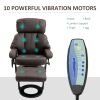 Massage Recliner Chair with Ottoman, 360° Swivel, 10-Point Vibration, Remote Control, Plush Comfort, Brown