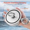 2000 LBS Strong Fishing Magnet Kit Double Sided Pull Force and Rope Carabiner