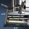 Compact Foldable Home Treadmill: Max 7.5MPH, 8 Shock Absorbers, 41.3×16.5' Running Area, 12 Programs