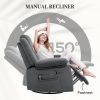 Recliner Massage Armchair with Heat, Oversized Swivel Rocker with Footrest, Remote and Side Pockets, Gray