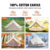 VEVOR 3-5 Person Canvas Glamping Bell Tent, Breathable Waterproof Yurt Tent with Stove Jack and Detachable Side Wall for Family Camping