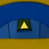 Camping Tent 4 Persons Navy Blue/Yellow