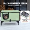 VEVOR Elevated Heated Cat House Cuboid Kitty Shelter with Heated Pad Green (M)