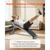 Sit Up Bench, Curved Decline Ab Bench with Reverse Crunch Handle, with 6 Adjustable Height Setting, Heavy Duty Steel
