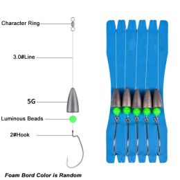 Goture Texas Rig Set; Ready Rig; Finished Product; 5pcs/board (size: 5g/2#)