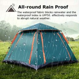 2-3 Person Camping Tent Outdoor Foldable Waterproof Tent with 2 Mosquito Nets Windows Carrying Bag for Hiking Climbing Adventure Fishing (Color: Green)