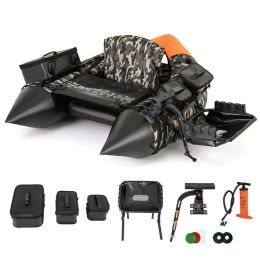 Portable Fishing Boat with 3 Detachable Storage Boxes (Color: Camouflage)